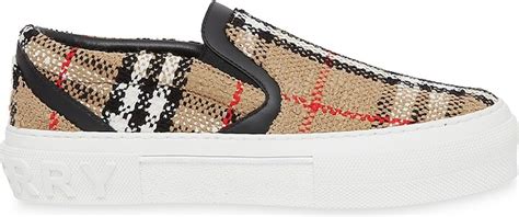 burberry boucle check slip-on sneakers|padded classic burberry sneakers.